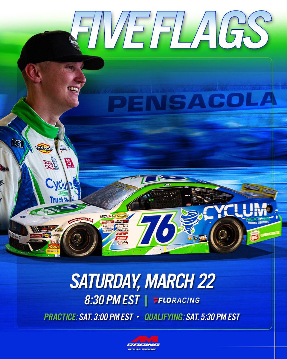 It’s a showdown <a href="/5FlagsSpeedway/">5 Flags Speedway</a>! 

<a href="/KoleRaz27/">Kole Raz</a> gears up for tonight’s #Pensacola150 East season opener! 😎 

Catch the race action on <a href="/FloRacing/">FloRacing</a>💻📱 

#cyclumnextgen | #renewablefuel