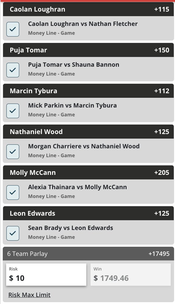 GeoJaneiro's tweet photo. #NarrativeNation loves Fight Nights (outside of L.V.).
Two +18,000 Narrative Nation Parlays for #UFCLondon:
The ๐ด๓ ง๓ ข๓ ฅ๓ ฎ๓ ง๓ ฟ๐ฌ๐ง Parlay: 9 legs
The Line Flippers Value Parlay*: 6 legs
*Fighters who opened at chalk, but are now +money.
#UFCLondon https://t.co/ptCfVL28DM