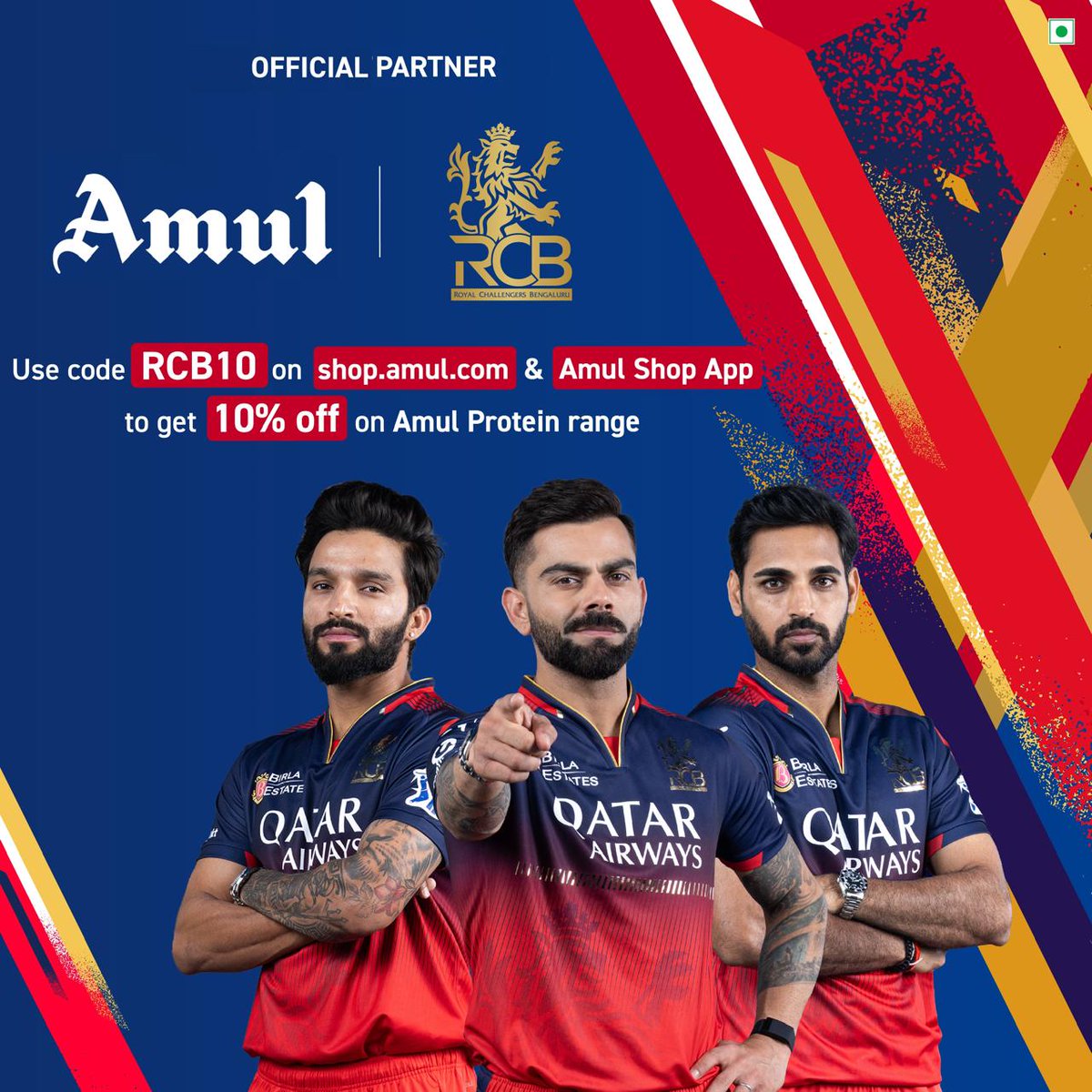 Hey guys gud news for KKR fans ..Need gains ? Need discounts ? Need to support RCB ? RCB10 on Amul protein does all three #AmulProtein 
shop.amul.com