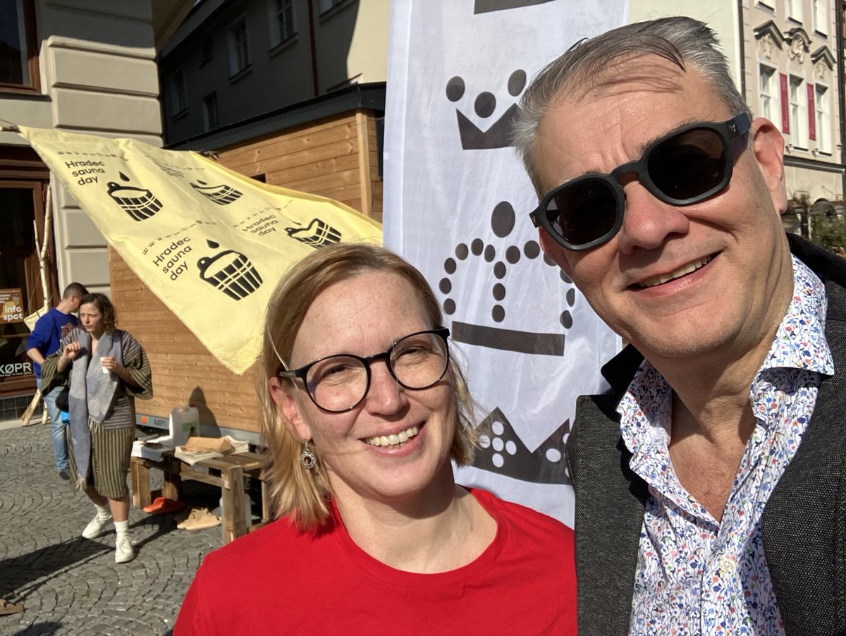 Pasi Tuominen (@tuominpa) on Twitter photo Sauna days in <a href="/_HradecKralove/">Hradec Králové</a>. What an experience to bathe in sauna and use a hot tub in front of Gallery of Modern Art. Thank you mayor <a href="/PSpringerova/">Pavlína Springerová</a>! #BaraBadaBastu <a href="/FinEmbPra/">Finland in Prague</a> Sauna days in <a href="/_HradecKralove/">Hradec Králové</a>. What an experience to bathe in sauna and use a hot tub in front of Gallery of Modern Art. Thank you mayor <a href="/PSpringerova/">Pavlína Springerová</a>! #BaraBadaBastu <a href="/FinEmbPra/">Finland in Prague</a>
