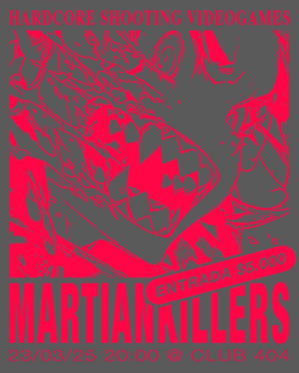 MARTIAN KILLERS en CYBERCIRUJAS CLUB!

El domingo 23/03 vamos a estar jugando: 

🩷 RIVAL MEGAGUN <a href="/rjtntweet/">RJ ✨</a> 
🩷 MECHA RITZ <a href="/hey1230/">HEY</a> 
🩷 Y MÁS...

Tocan 1337vcr y deadguy

Arcades freeplay de <a href="/ClubDeArcadesAR/">Club Argentino de Arcades</a> y Club 404

📌 Alsina 1475, CABA
⌛️ De 20 a 02
💸 Entrada $5.000