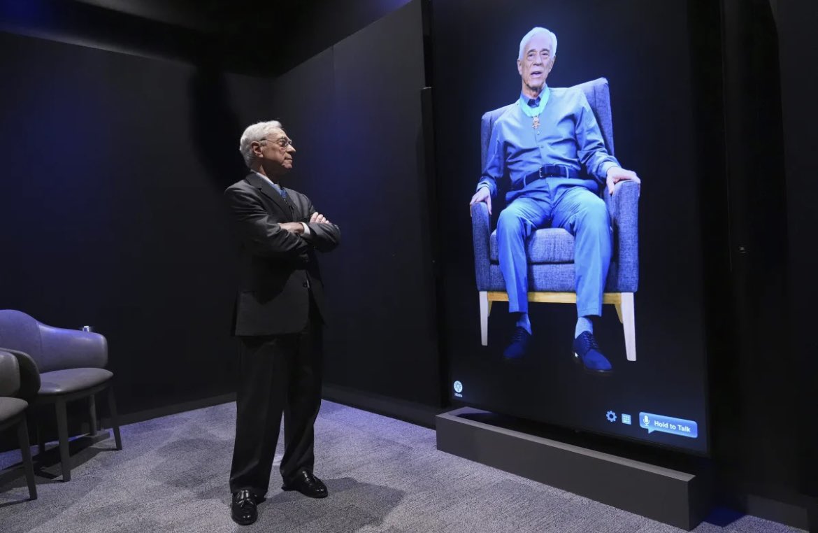 Today from AP’s <a href="/JamieStengle/">Jamie Stengle</a>: Medal of Honor Museum opens in Arlington, TX featuring <a href="/StoryFile/">StoryFile</a>’s AI conversational video technology. Here’s medal recipient and Vietnam hero Jack Jacobs trying out the experience. #medalofhonormuseum apnews.com/article/medal-…