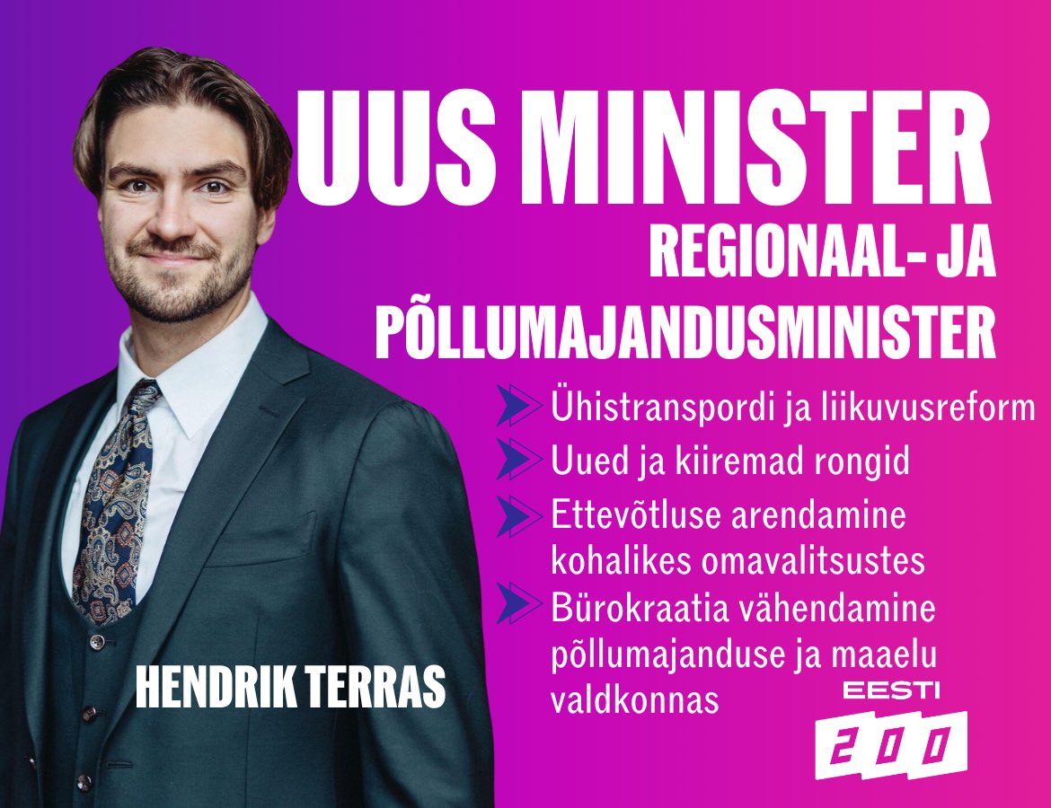 Eesti 200 uued ministrikandidaadid on selgunud 👇