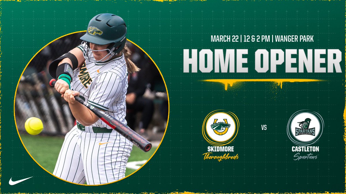Home sweet home! The Tbreds take the field for the first time this season at Wanger Park. Doubleheader action starts at noon against Castleton! 🥎

More info: skidmoreathletics.com/gameday/softba…