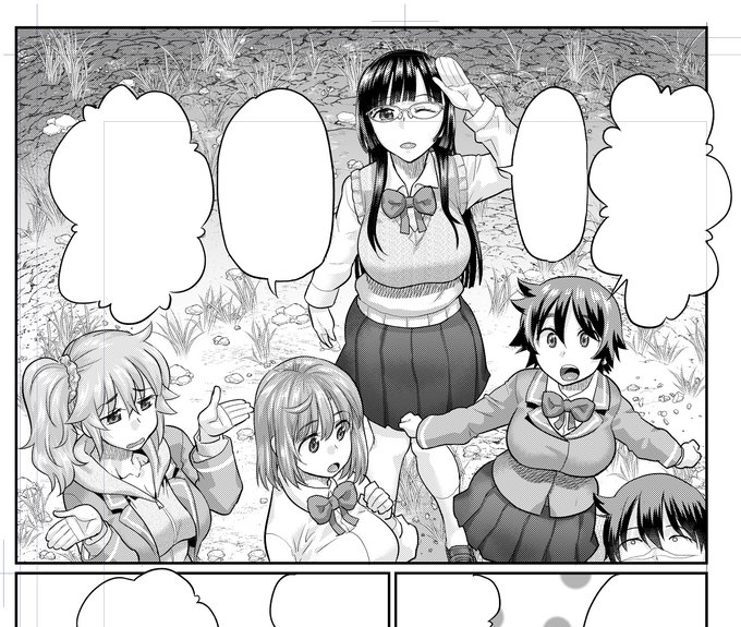 進捗遅れてる…やばみ。
それはともかく作業しながらこういう構図は今までの自分じゃ絶対描こうと思わなかっただろうなあと思ってスクショ。 