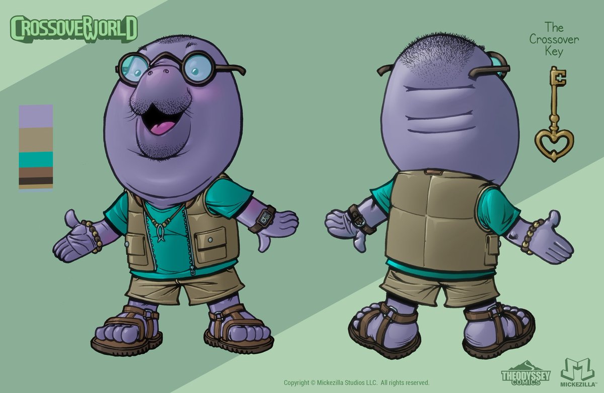 Mickezilla's tweet image. Manny the Missionary is a cool anthropomorphic manatee missionary who travels the all over CrossoverWorld helping folks in need and spreading the good news about the good shepherd. 
.
.
.
.
#CrossoverWorld #mickezilla #theodysseycomics #characterdesign #manatee #missionary