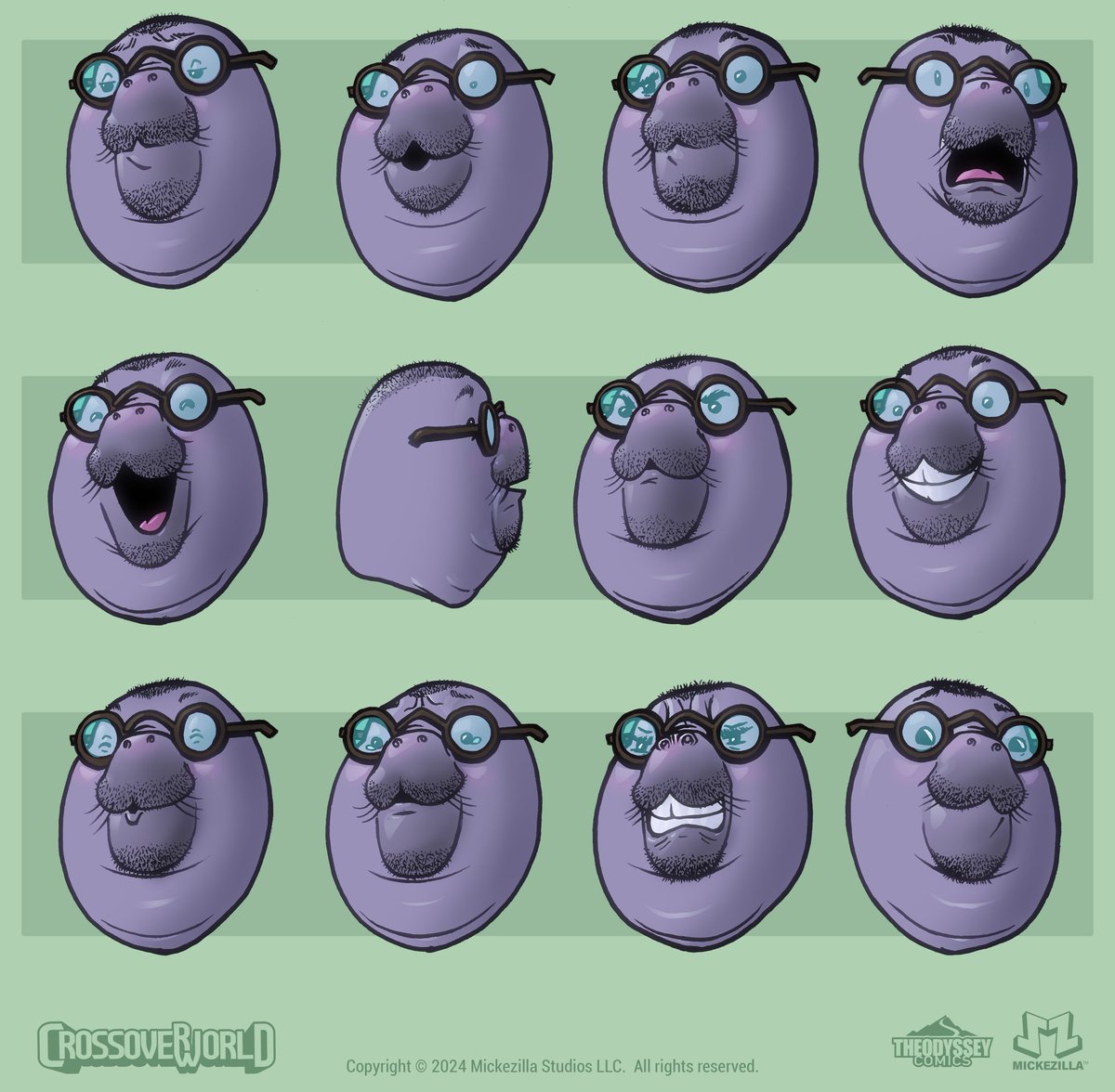 Mickezilla's tweet image. Manny the Missionary is a cool anthropomorphic manatee missionary who travels the all over CrossoverWorld helping folks in need and spreading the good news about the good shepherd. 
.
.
.
.
#CrossoverWorld #mickezilla #theodysseycomics #characterdesign #manatee #missionary