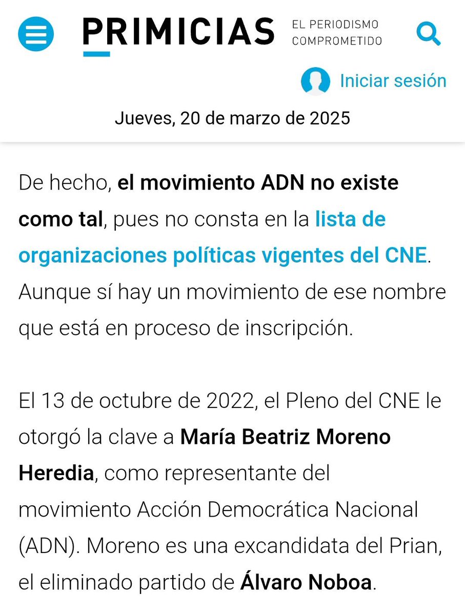 OrlandoPerezEC's tweet photo. El movimiento @Adnecuadorok no era de @DanielNoboaOk, era de #JoseLuisCortazar, ahora detenido en Panamá. Para poder participar en las elecciones, en octubre de 2022 se lo compró y quien hizo la operación es María Beatriz Moreno, la señora que también está investigada por narcotráfico y borraron su historial y preside el movimiento oficialista. 
¿Quién está manchado en su pasado con estos antecedentes? ⤵️