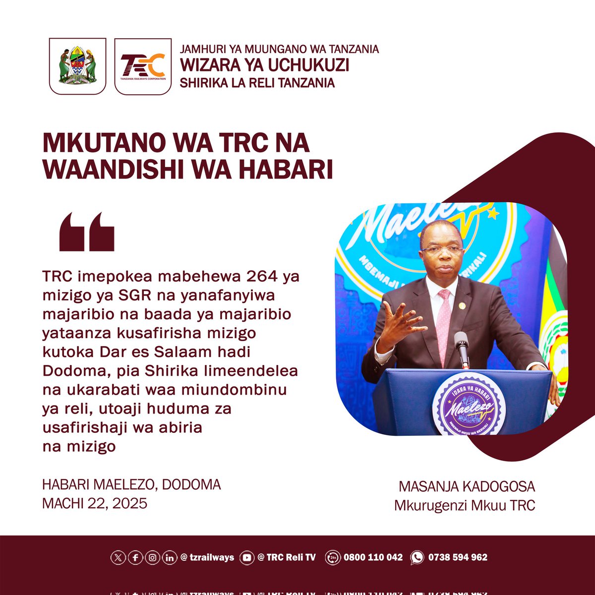 Tanzania - SGR Project 🇹🇿 (@sgr_tz) on Twitter photo 