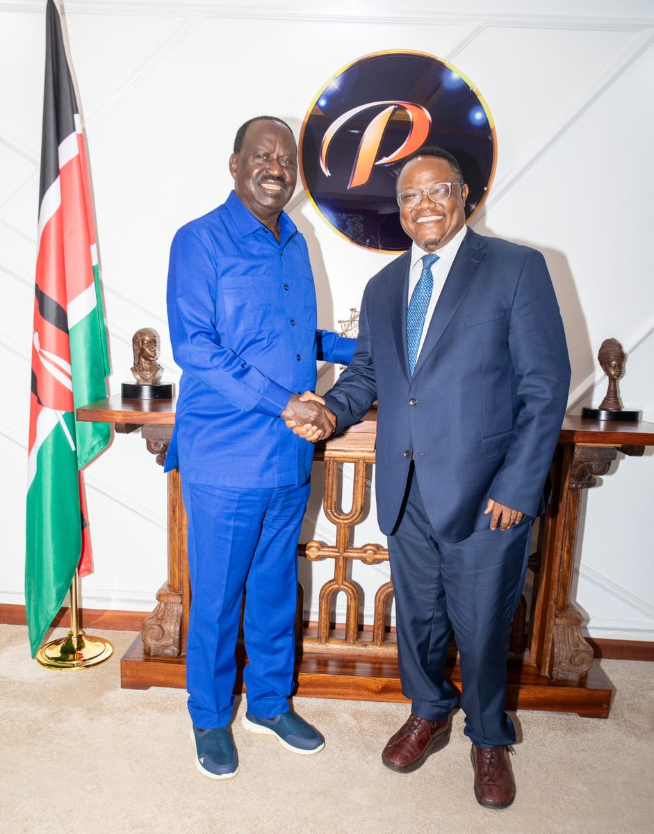 RailaOdinga's tweet photo. I held discussions with visiting Tanzanian opposition leaders who paid me a courtesy call. We exchanged views on strengthening democracy on the continent, including effective contribution to national development by parties both in and outside government. I encouraged them to prioritize dialogue and constructive engagement with their government in the interest of the nation and the preservation of Tanzanian democracy. I look forward to a peaceful and transparent election in the upcoming Tanzianian polls.