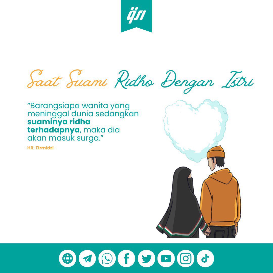 "Saat Suami Ridho Dengan Istri"

📜 "Barangsiapa wanita yang meninggal dunia sedangkan suaminya ridha terhadapnya, maka dia akan masuk surga."

📖 [HR. Tirmidzi]

#BerdakwahDenganKarya #HadisNabi #IslamicQuotes #NasihatRasul