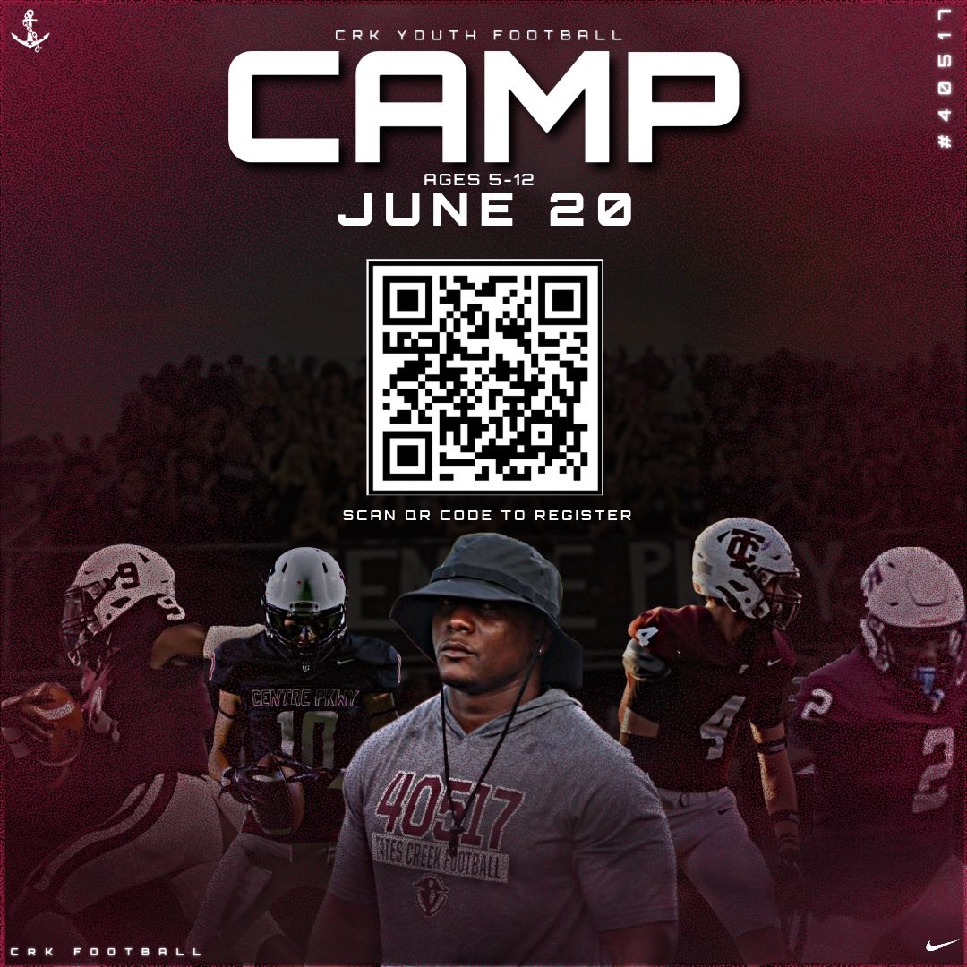 Another year of our second annual CRK Youth Coaches Clinic and Free Youth Football Camp. All youth league and middle school coaches are welcomed to attend our youth clinic. Great guest speakers with free breakfast and lunch served. Sign ups start today! #CRKFOOTBALL|#40517⚓️