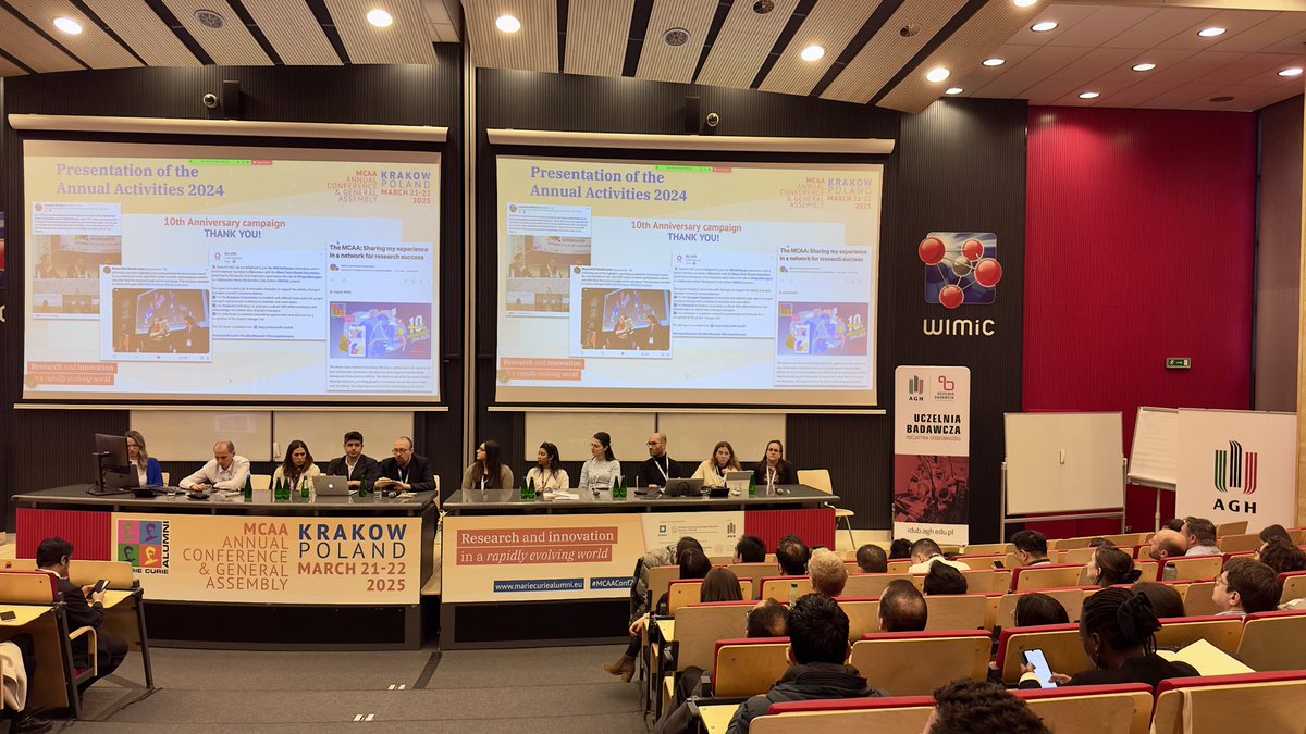 Marie Curie Alumni Association (MCAA) (@mariecurie_alum) on Twitter photo The MCAA General Assembly is now taking place at <a href="/AGH_Krakow/">AGH Kraków</a> and online, where key discussions about our global community's past activities and future plans will be held! 🤝 The MCAA General Assembly is now taking place at <a href="/AGH_Krakow/">AGH Kraków</a> and online, where key discussions about our global community's past activities and future plans will be held! 🤝