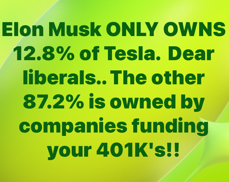 <a href="/elonmusk/">Elon Musk</a> Democrat's entire plan is to hurt Musk by driving down Tesla stock, but they're just shooting themselves in the foot.

Dumbest political strategy ever.
