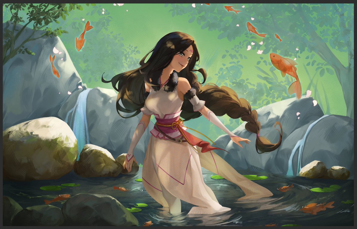⛩️Step into a heartwarming piece by Marine June! Kagetsu in a magical pond surrounded by nature, the Koi like living jewels out of a dream

Grace and strength dancing together! Thanks <a href="/marine_juneART/">˗ˏˋ✧ 𝐌𝐚𝐫𝐢𝐧𝐞 𝐉𝐮𝐧𝐞 ✧ˎˊ˗</a> for capturing her soul💫
🌸Find beauty at <a href="/gkoiart/">The Art of KOI</a> #art #digitalart