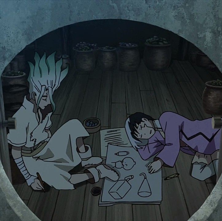 C0NF0RTSENGEN's tweet image. Gen always accompanies Senku late at night to ensure he gets some sleep.