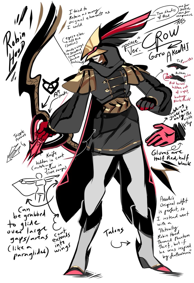 Continuing the P5RedeZINE project with Prince.VER Goro Akechi. Soejima's take on Akechi's prince outfit was PERFECT so instead of recreate the idea, I went for a more Robin Hood look with focus on making him a real phantom thief rather than a character that stands out.