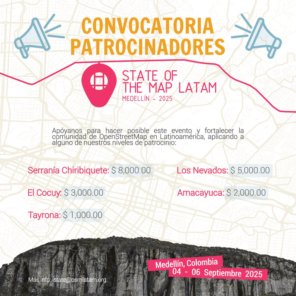 Convocatoria a Patrocinios SOTM LATAM 2025
osmlatam.org/2025/03/22/con…