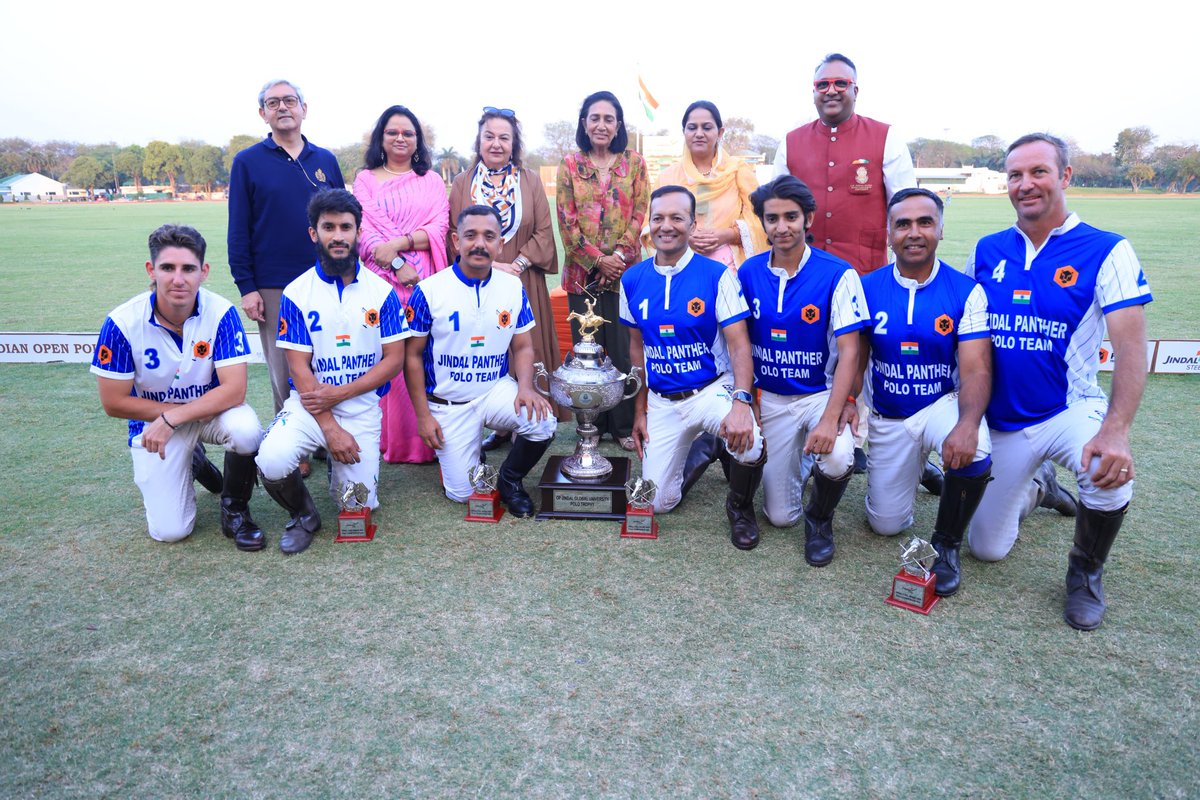 MPNaveenJindal's tweet photo. An exciting game of Polo for the OP Jindal Global University Cup as Team Chancellor & Team Vice Chancellor battled it out in a thrilling match that ended in a draw! ⚔️🏇

Honored to be part of this special match, which was played as a part of the Jindal Steel Indian Open Polo Championship. A great showcase of teamwork, strategy, and sportsmanship! 🏆

@JindalGlobalUNI