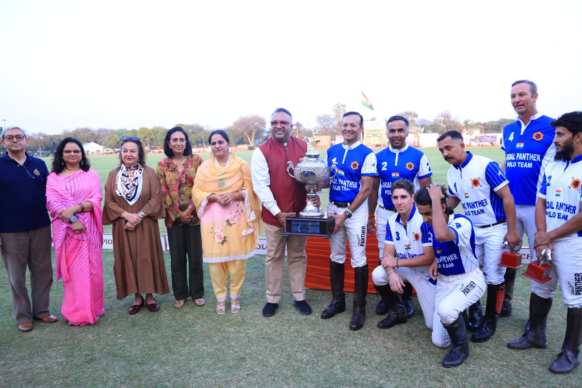MPNaveenJindal's tweet photo. An exciting game of Polo for the OP Jindal Global University Cup as Team Chancellor & Team Vice Chancellor battled it out in a thrilling match that ended in a draw! ⚔️🏇

Honored to be part of this special match, which was played as a part of the Jindal Steel Indian Open Polo Championship. A great showcase of teamwork, strategy, and sportsmanship! 🏆

@JindalGlobalUNI