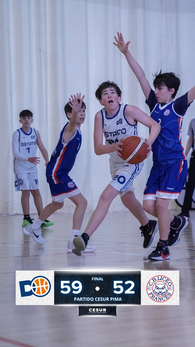 DistritOlimpico's tweet photo. ¡VICTORIA IMPRESIONANTE! Nuestros chicos del PIMA remontan en los últimos minutos y consiguen llevarse el partido @cesurformacion 

@DistritOlimpico 59-52 @baloncestoliceo 

📍 Pabellón Circular
📊 https://t.co/Fk0dqjzbvS https://t.co/6gcmEW9OHw