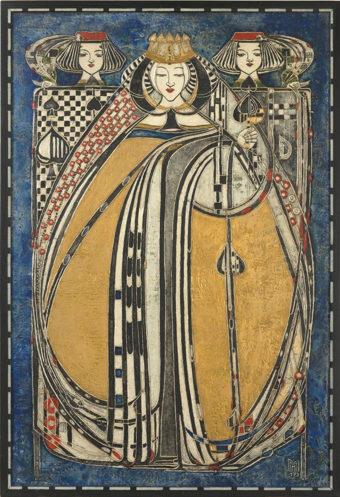 Queen of Spades, 1909, by Margaret Macdonald, one of the defining artists of Art Nouveau and the Glasgow School #WomensArt