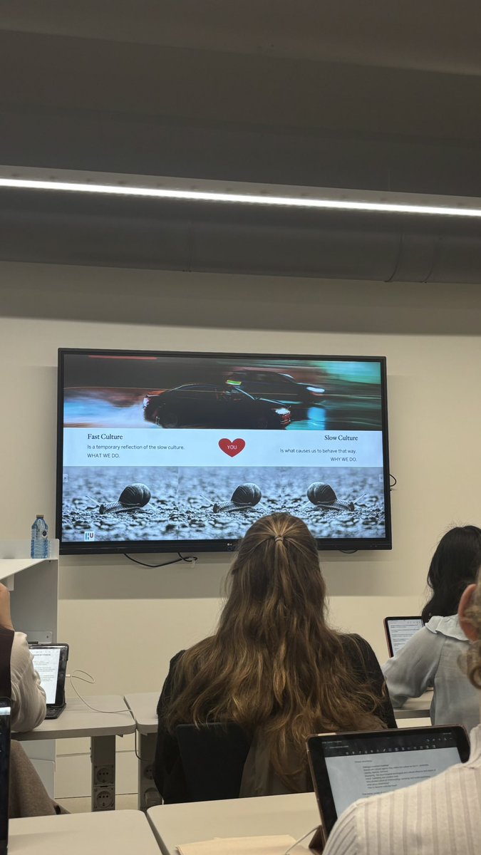zoegrva's tweet photo. “Fast culture vs. slow culture: what drives our actions?
Insightful talk today with Carla Traini diving into the why behind what we do.
Loved this moment from her presentation, are you moving fast, or moving with purpose?”
#CultureShift #CarlaTraini #MindfulLiving #UniLife https://t.co/eXjnAwlKOb