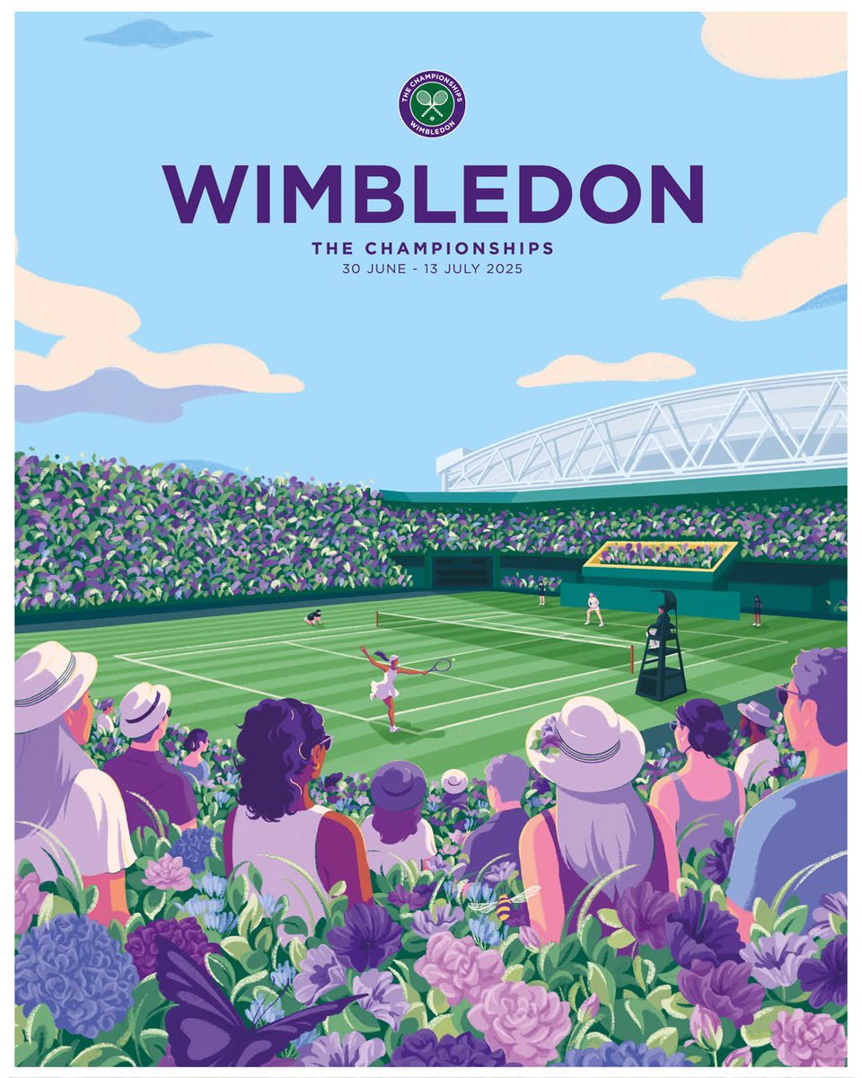 TheTennisLetter's tweet photo. Official 2025 Wimbledon poster. 

Can’t wait. 🌱🍓 https://t.co/3EOEp1q8uq