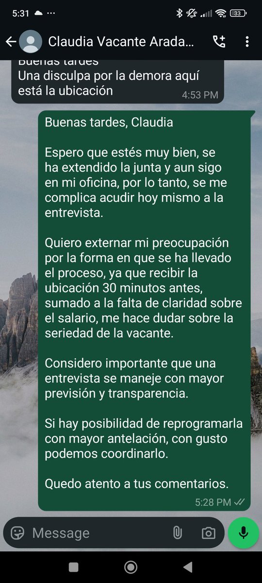 Aegm2603's tweet photo. @la_de_rh @FerFCaballero @Cruzifixio Hace poco tuve un "proceso" dónde salieron redflags, por ej: *no querían darme salario y prestaciones hasta la segunda entrevista.
*la ubicación de la web de la empresa no coincidía con la dirección de donde me citaron (me dieron la ubicación 30 min antes) gracias por los tips. https://t.co/c7jAWMWeZZ
