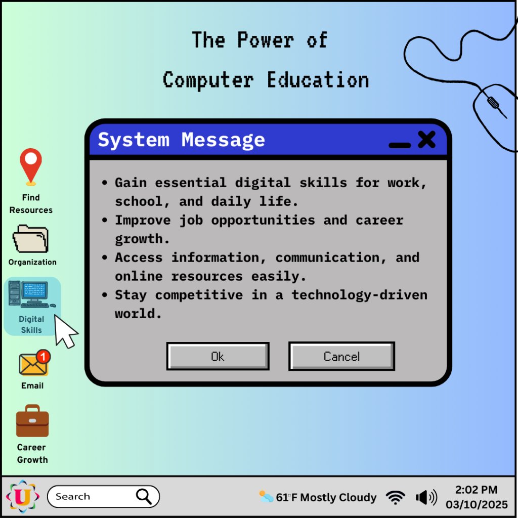 unityforequalit's tweet image. Empowering minds, one keystroke at a time! Computer literacy is the key to unlocking opportunities and bridging the digital divide. Let’s make tech skills accessible for all and build a brighter, more connected future. #ComputerLiteracy #DigitalEmpowerment #TechForEveryone