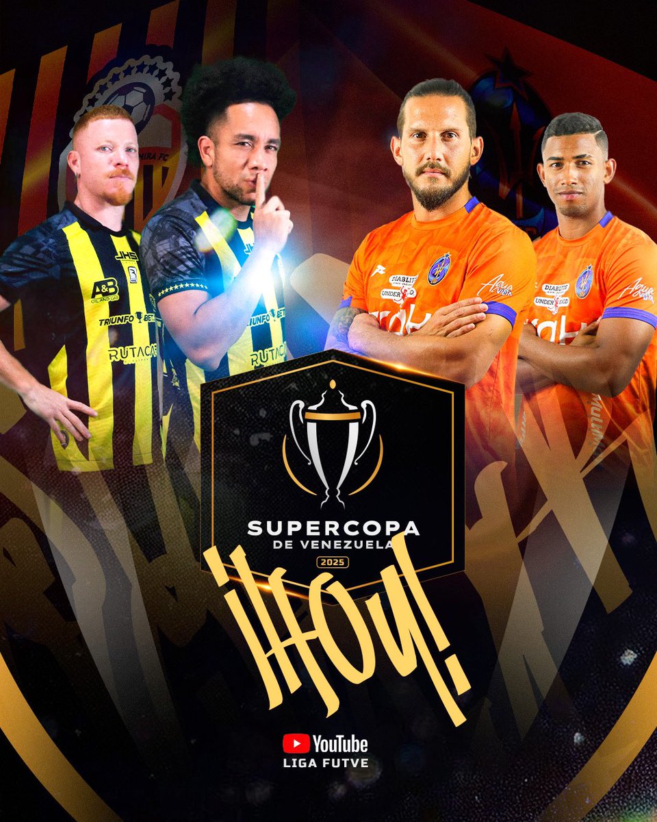 Liga Banco de Venezuela (@ligafutve) on Twitter photo ⚽️ • Hoy se juega la Supercopa
⚔️ • Los campeones medirán sus fuerzas
🔥 • <a href="/DvoTachira/">Deportivo Táchira FC</a> 🆚 <a href="/DvoLaGuaira/">Deportivo La Guaira 🔱</a>
🏟️ • Pueblo Nuevo, San Cristóbal
👨🏻⚖️ • Yender Herrera
🖥️ • Canal de YouTube de la Liga FUTVE (previa 4:00 pm)
📻 • FM Center (previa 5:15 pm)
#LigaBancoDeVenezuela ⚽️ • Hoy se juega la Supercopa
⚔️ • Los campeones medirán sus fuerzas
🔥 • <a href="/DvoTachira/">Deportivo Táchira FC</a> 🆚 <a href="/DvoLaGuaira/">Deportivo La Guaira 🔱</a>
🏟️ • Pueblo Nuevo, San Cristóbal
👨🏻⚖️ • Yender Herrera
🖥️ • Canal de YouTube de la Liga FUTVE (previa 4:00 pm)
📻 • FM Center (previa 5:15 pm)
#LigaBancoDeVenezuela