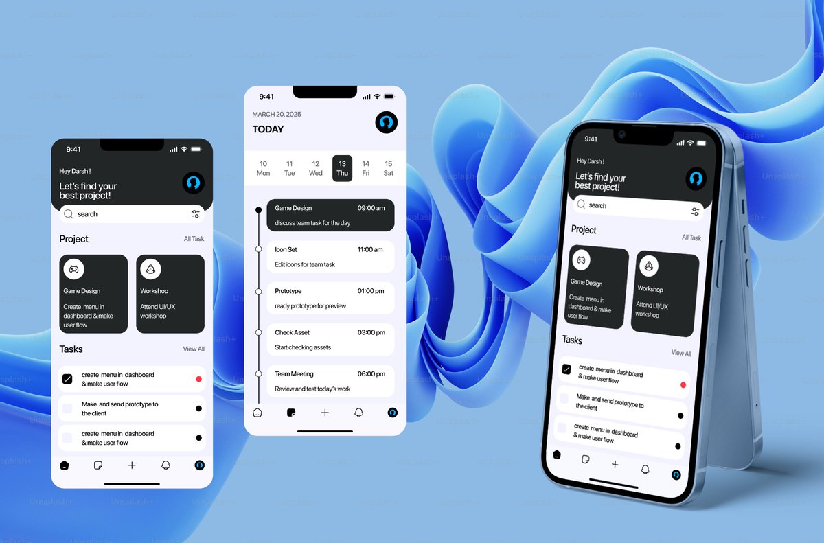 Darsh1454's tweet photo. Just designed a Task Management App UI! 📅✅ Would love to hear your thoughts on the layout, usability, and aesthetics. Any feedback for improvements? #UIDesign #UX #TaskApp #DesignFeedback https://t.co/aDJwNU9PAw