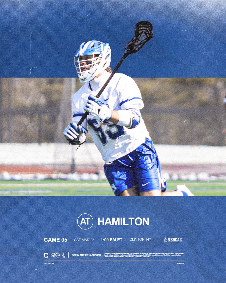 GAMEDAY

The Mules travel to New York to take on Hamilton in a NESCAC matchup. Watch on the NESCAC app!

#RollMules