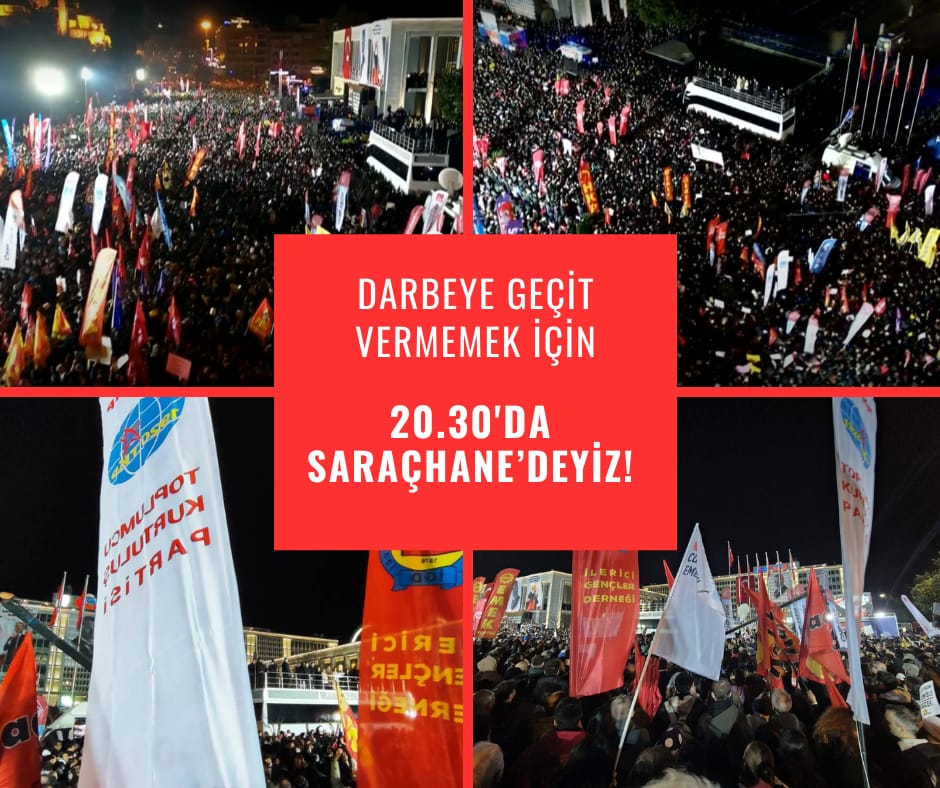 tkp1920's tweet photo. Darbeye geçit yok demek için bugün de (22 Mart) Saraçhane'deyiz!

#sarachanedeyiz #darbe #ekremi̇mamoğlu https://t.co/8OZTiMDuS5