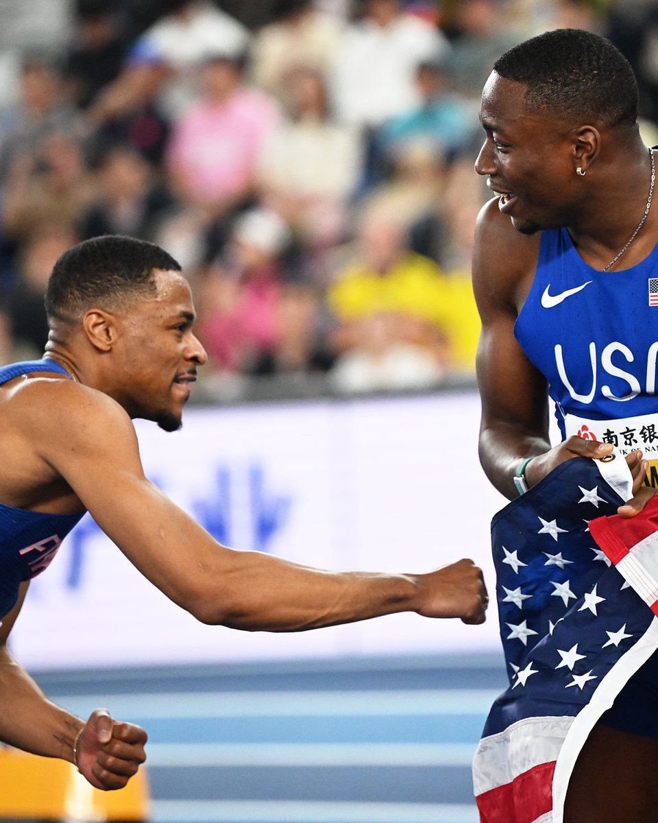 🥊 La bagarre !

🥈 Wilhem Belocian 🆚 Grant Holloway 🥇

3️⃣ courses ensemble à Nankin.

🙏 Merci pour le spectacle Messieurs.

#WorldIndoorChamps
