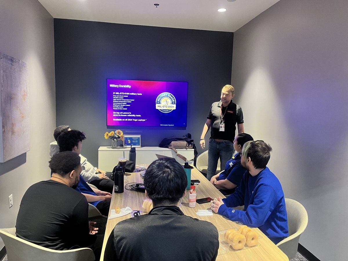 RyanInRaleigh2's tweet photo. Bribe them with donuts, then teach them about the world’s #1 PC manufacturer. What a great morning at Best Buy 1051 at Southpoint in Durham, NC! #WeAreLenovo #PremiumSTARS https://t.co/gz8jB73V0o