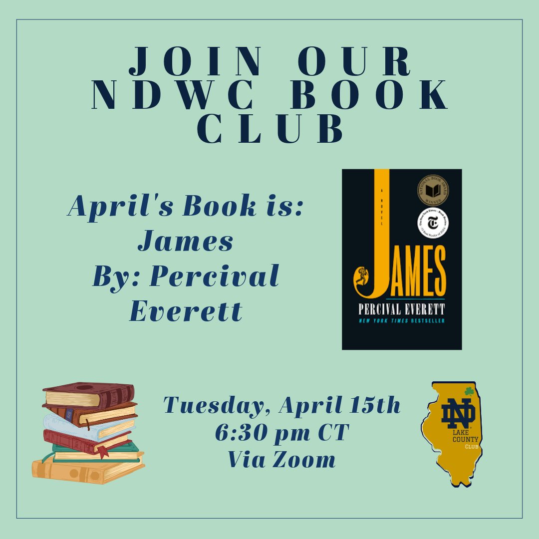 Grateful to be a 2024 ND Women Connect (NDWC) award winner! This Woman's History Month, join our NDWC Book Club! We will be reading James by Percival Everett and discussing on Tuesday, April 15th at 6:30 pm CT via Zoom! 📖☘️