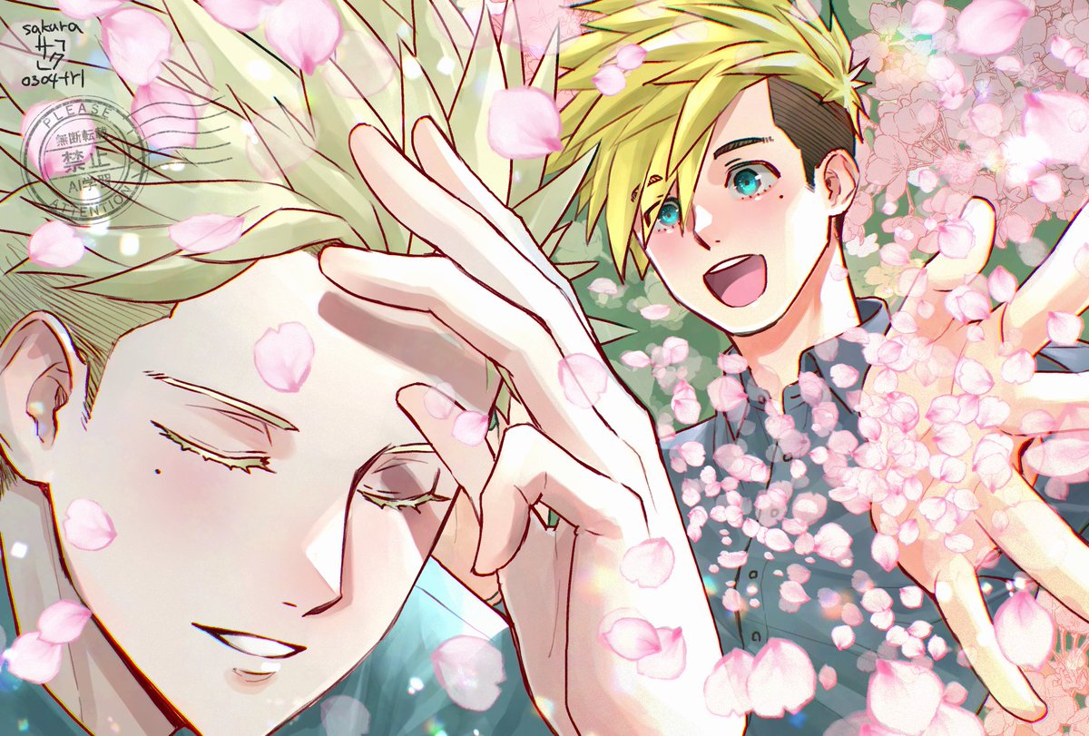 sakura0304tr1's tweet photo. #KV_1hrDrawingWriting 
@KV_1hrDrwWrt 
お題【桜】
桜の花びらをお兄ちゃんにぽーい！ https://t.co/RhlSkBVx1Z