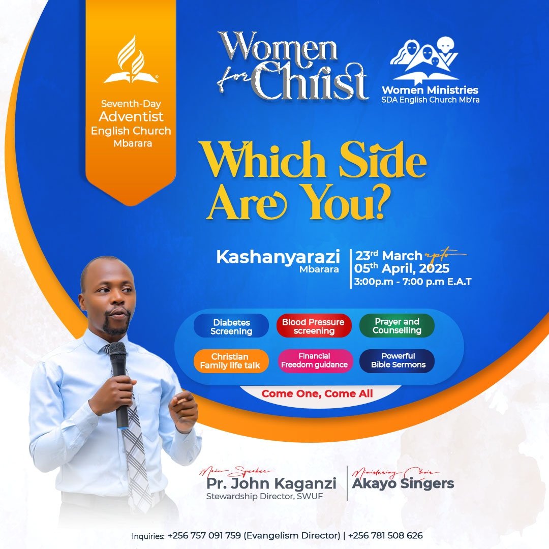 SDAEngChMbra's tweet photo. 🚨🚨Women For Christ Effort 🚨🚨

Starting: Sunday 23rd, March 2025
Time: 3:00 - 7:00 p.m
Station: Kashanyarazi

Come attend in person, Invite as many as you can.

Counselling and Prayer | Medical screening | Financial guidance | Bible based sermons | Melodious Christian music https://t.co/PXCBemBHoa
