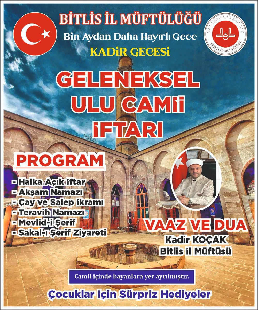 EceMuhammet's tweet photo. 🕌Bin aydan daha hayırlı olan mübarek geceye sizleri bekliyoruz.
#hoşgeldinramazan
#ramazan 
#diyanet
#bitlisvaliliği
#bitlismüftülüğü https://t.co/DAtVT9aMp9