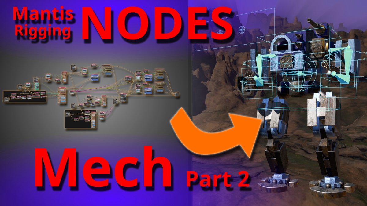nodespaghett's tweet image. Rigging a Mech with NODES part 2 is out (See link in reply) #MantisRiggingNodes #Blender3D