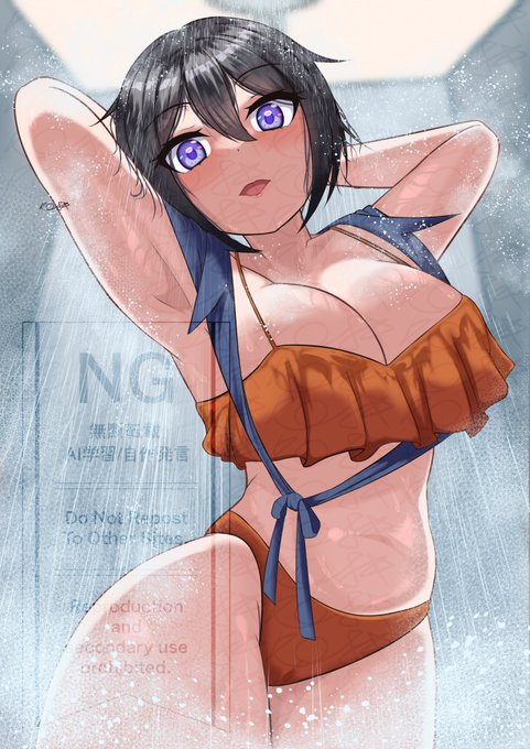 「コーチさん、今日は遅くまで練習付き合ってもらっちゃったな……お礼にラーメンでも誘おう…かな」

ドルフィンウェーブ住乃絵紫苑UR恒常水着スキン
練習後のシャワールームにて

#ドルウェブ #イラスト好きさんと繋がりたい 