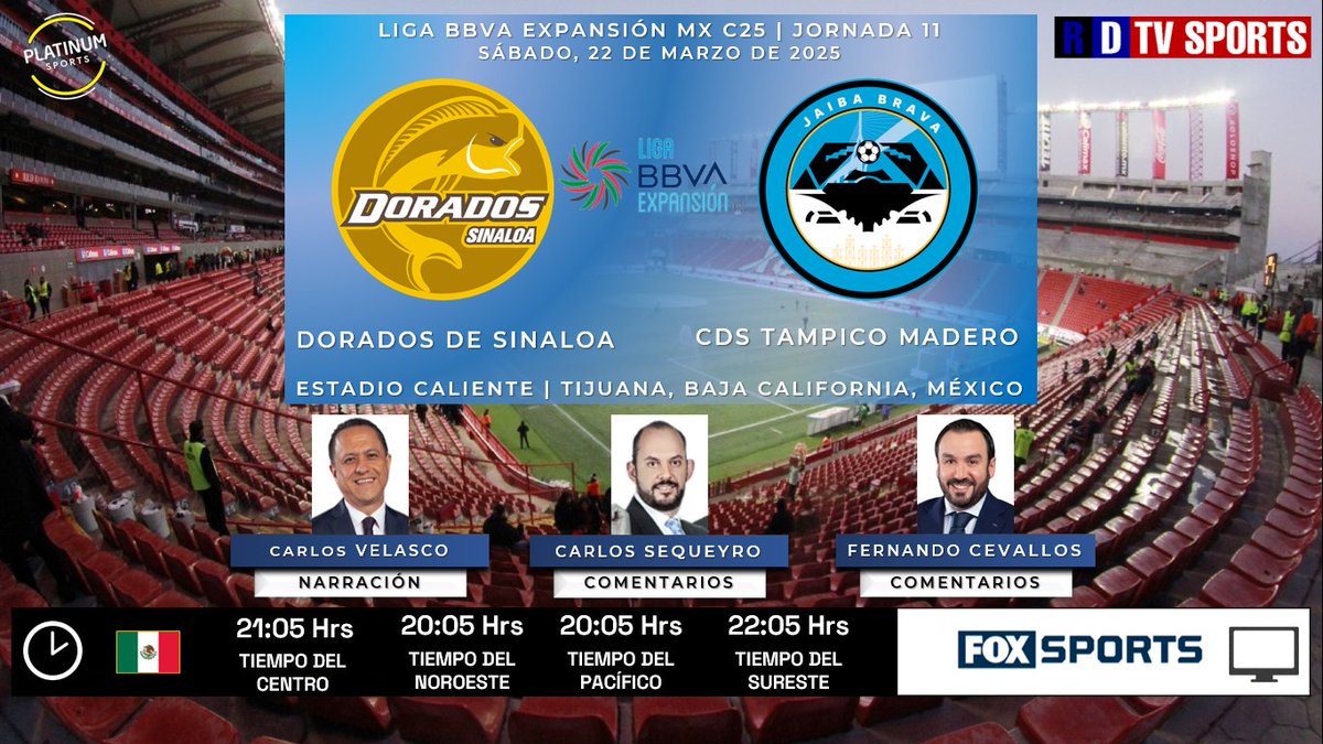 ramonovic09's tweet photo. 🇲🇽 #LigaBBVAExpansiónMX #C25 #Jornada11 | @Dorados 🆚 @JaibaBrava_TM
#Dorados #JaibaBrava
🗓️ Hoy
🇲🇽⏰ 21:05 Hrs TC, 20:05 Hrs TP
📺 @FOXSportsMX
🎤 @CarlosVelasco1
🎤📝 @CarlosSequeyro
🎤📝 @FerCevallosF
🤳 #LigaExpansiónxFSMX #DORTM https://t.co/w8SG2ZCIKm