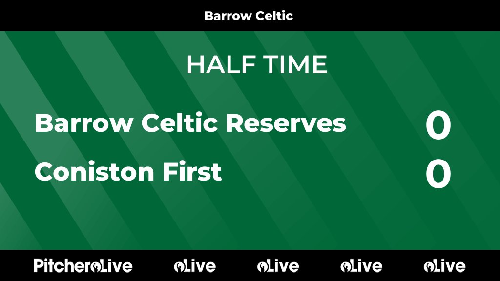 HALF TIME: Barrow Celtic Reserves 0 - 0 Coniston First
#BARCON #Pitchero
barrowcelticfc.co.uk/teams/271461/m…
