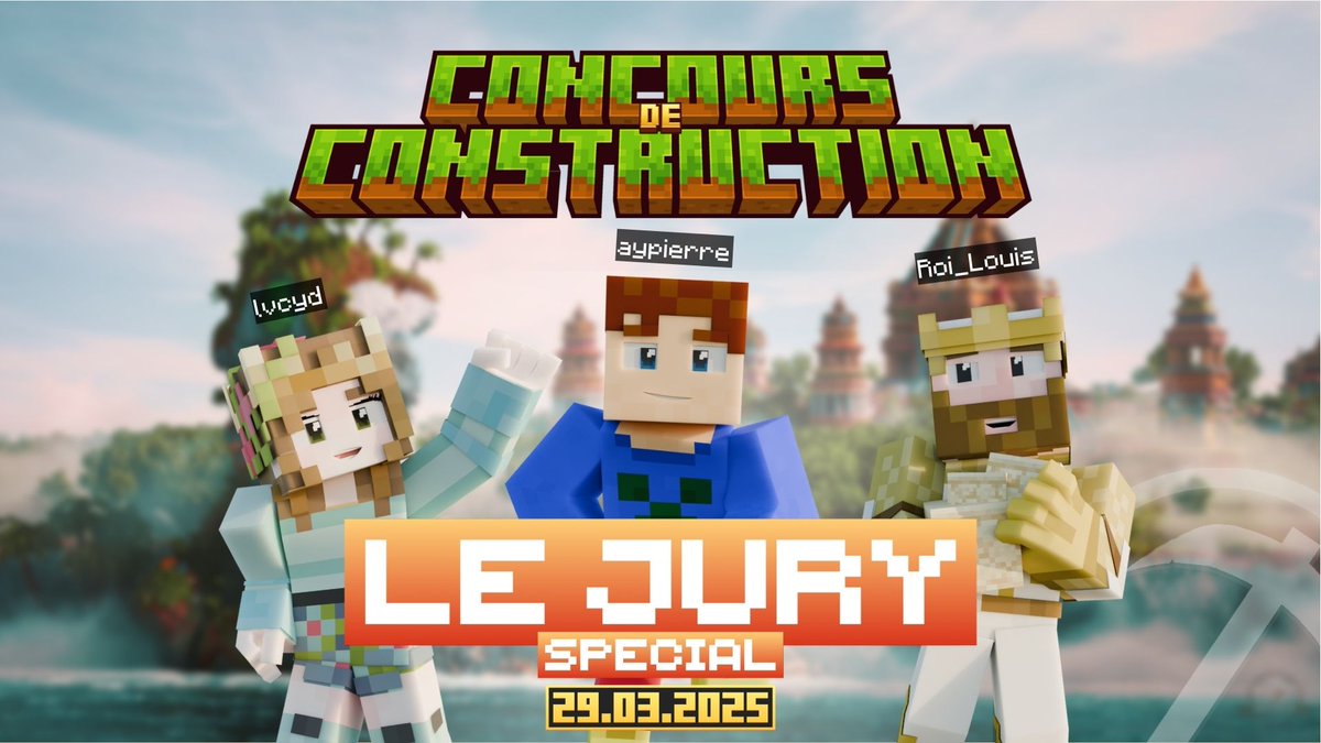 EndorahCreation's tweet photo. 📢 C’est au tour de nos invités spéciaux 📢

On a réuni un jury spécial pour ce concours  🎉

Ils noteront vos créations et partageront leurs coups de cœur ! Faites place à :

🔥 @Roi_Louis_ 
💎 @Lvcyd_Drawing 
⭐️ @AypierreMc 

Retrouvez tous les détails sur notre Discord : https://t.co/XZ2RmhJ72M

#Minecraft #Concours #Construction #minecraft建築コミュ