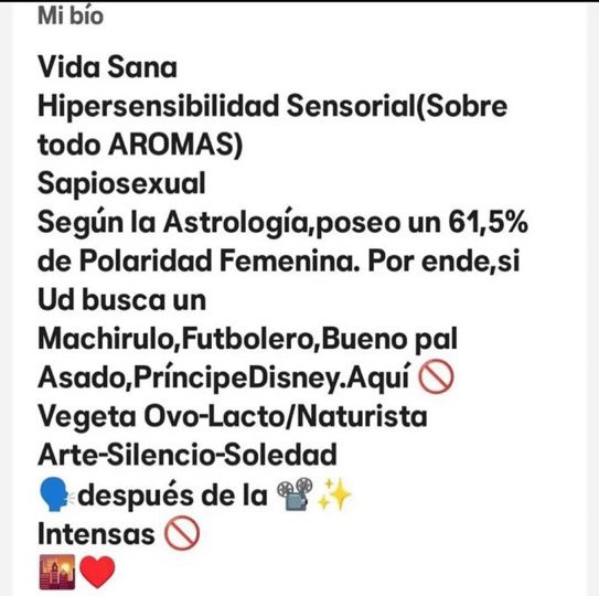 porqueTTarg's tweet photo. "Dante"

Por la descripción de este argentino en una app de citas: "Hipersensibilidad sensorial, sapiosexual, poseo un 61,5% de polaridad femenina según la astrología, intensas abstenerse...". https://t.co/TZ1Yv2tOK6