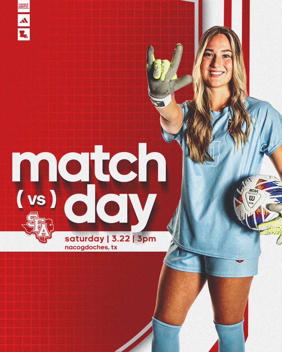 Match 2⃣ of the spring🤟

🆚 Stephen F. Austin
📅 3.22
⏰ 3 PM
📌 Nacogdoches, Texas

#GeauxCajuns