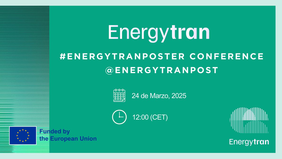 ¡ Últimos días para realizar tu registro!

¡ Participa en #EnergytranPosterConference!

Un foro en el que podrás compartir y debatir en X sobre los avances y resultados de proyectos de investigación en #TransiciónEnergética.

Evento: 24 marzo, 2025

Premio: 300 dólares