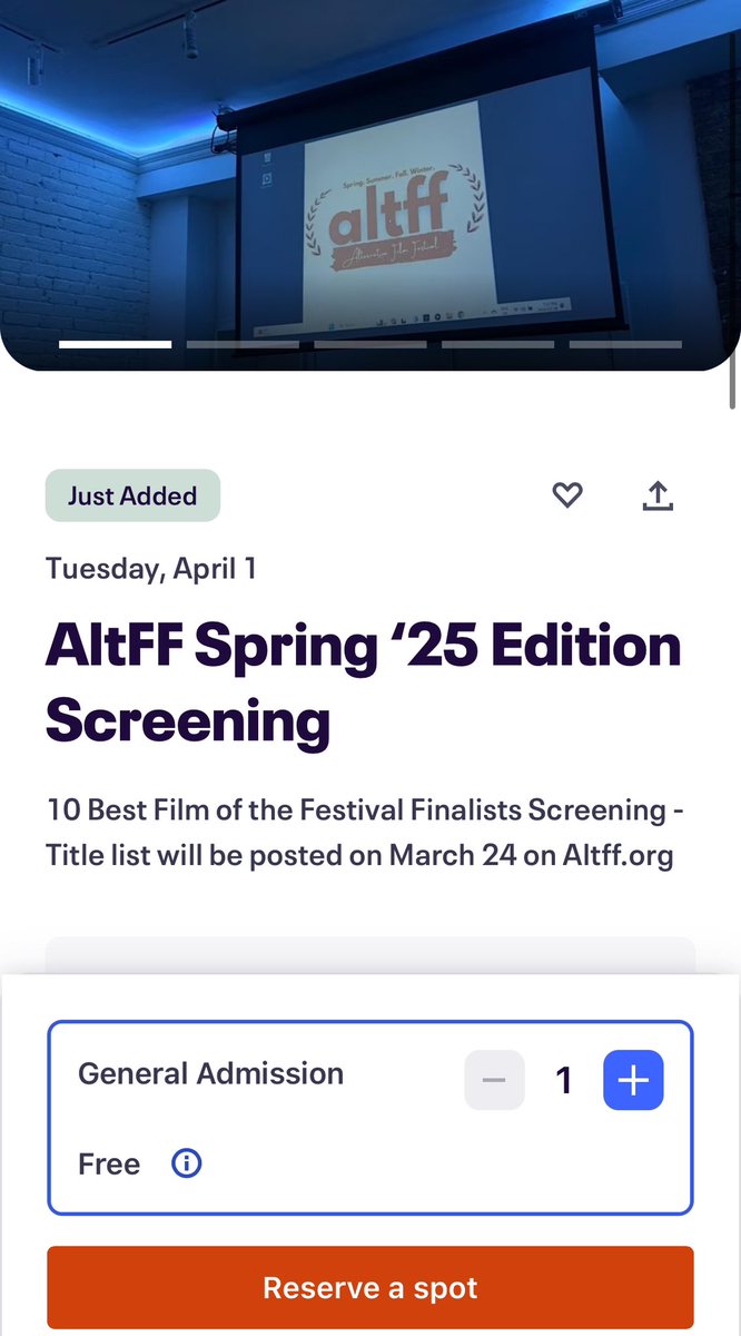 Get your free tickets to the screening of the 10 Best Film Finalists here: eventbrite.ca/e/altff-spring…