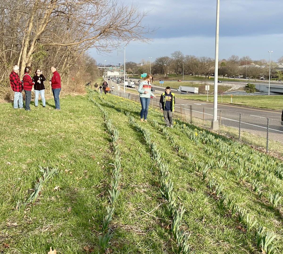 For the past few years, thanks to <a href="/charliekmox/">Charlie Brennan</a>, volunteers have come together to plant bulbs at 40/Skinker and help beautify our #STL region. We gathered last night to see the results of this work. Appreciate all those involved in this effort. Looking forward to what’s next!